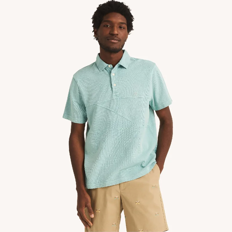 Men's short-sleeve rich sporty-subtle-soft-trendy-trail top-Nautica Mens Classic Fit Pieced Polo