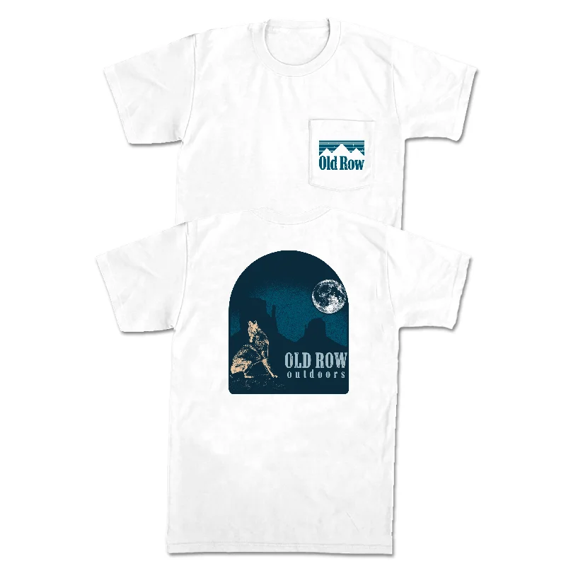 Men's short-sleeve stylish sleek-swift-teal top-Old Row Outdoors Coyote Pocket Tee (White)