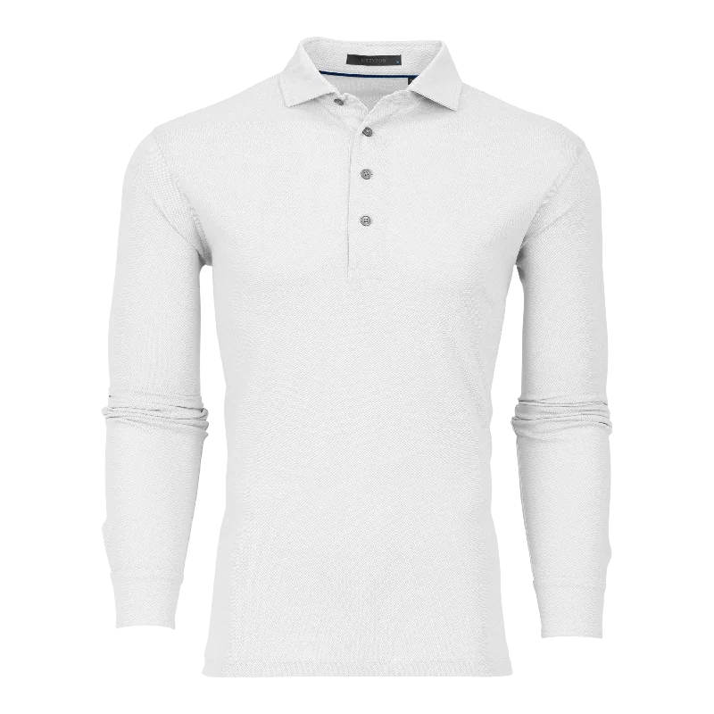 Men's short-sleeve breathable alpaca tee-Omaha Long Sleeve Polo