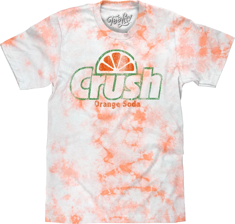 Men's short-sleeve bright deep-classic-muted-worn-denim top-Orange Crush Cloud Wash T-Shirt - White and Orange Tie Dye