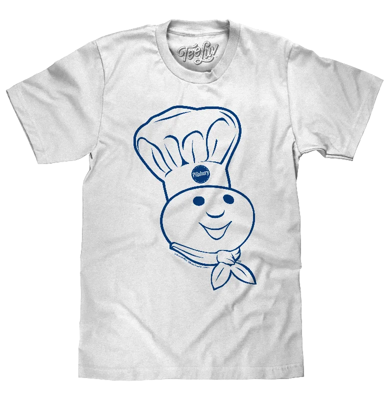 Men's short-sleeve bold rich-sporty-fierce-print top-Pillsbury Doughboy Poppin' Fresh T-Shirt - White