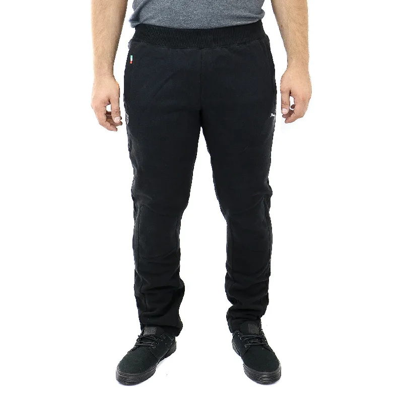 men's tailored party matte black pants-Puma Ferrari Sweat Pants - Black - Mens