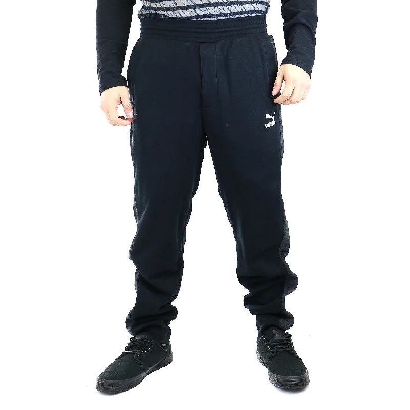 men's flat-front evening dull gray pants-Puma Fashion Sweat Pants  - Black - Mens