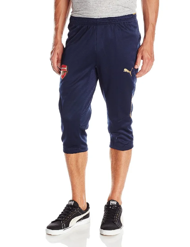 men's wide-leg vacation dull olive pants-Puma AFC Fan Arsenal 3/4 Athletic Track Training Pants - Black Iris-Victory G - Mens