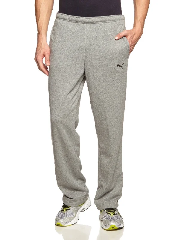 men's high-waisted camping luster red pants-Puma Ess Pants - Medium Heather/Grey - Mens