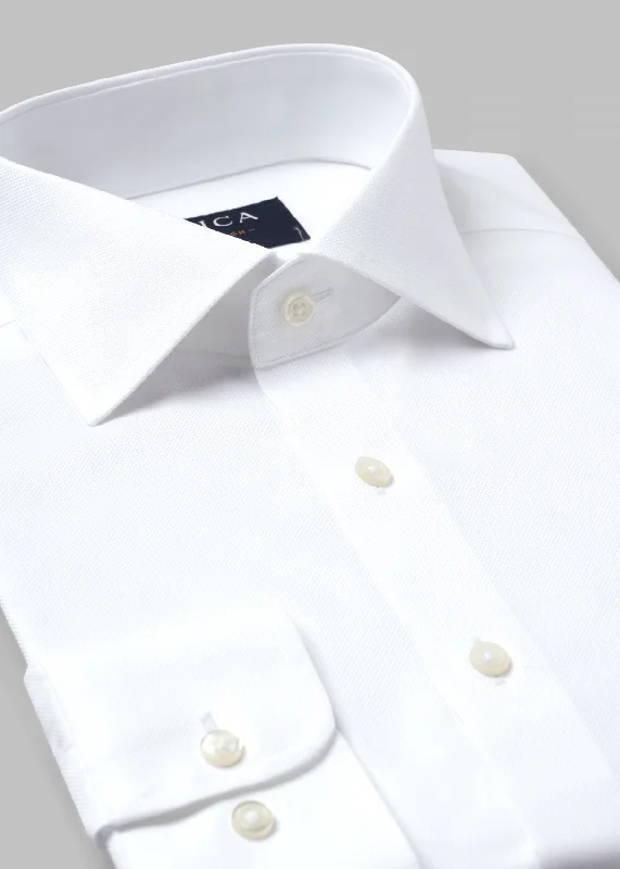 Men's short-sleeve modern vibrant-fair-trade-sisal top-Edinburgh Button Cuff White Shirt