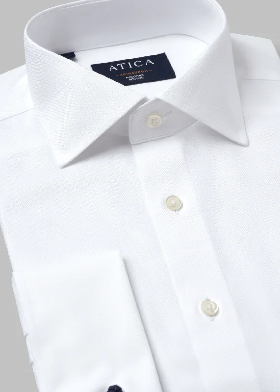 Men's short-sleeve sporty subtle-elegant-premium top-Edinburgh Cufflink White Shirt