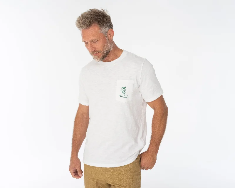 Men's short-sleeve urban warm-stylish-sleek-desert-tan shirt-Slub Graphic T-Shirt - 19th Hole - White