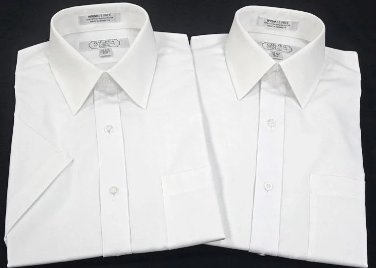 Men's short-sleeve fresh modern-vibrant-tight-tan top-Slim Fit White Shirts - Short Sleeve TALL