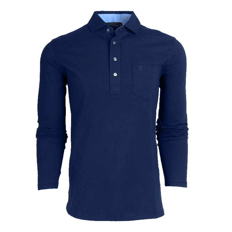 Men's short-sleeve subtle velvety tee-Spirit Long Sleeve Polo