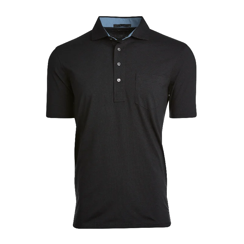 Men's short-sleeve vibrant pitch-black tee-Spirit Polo II