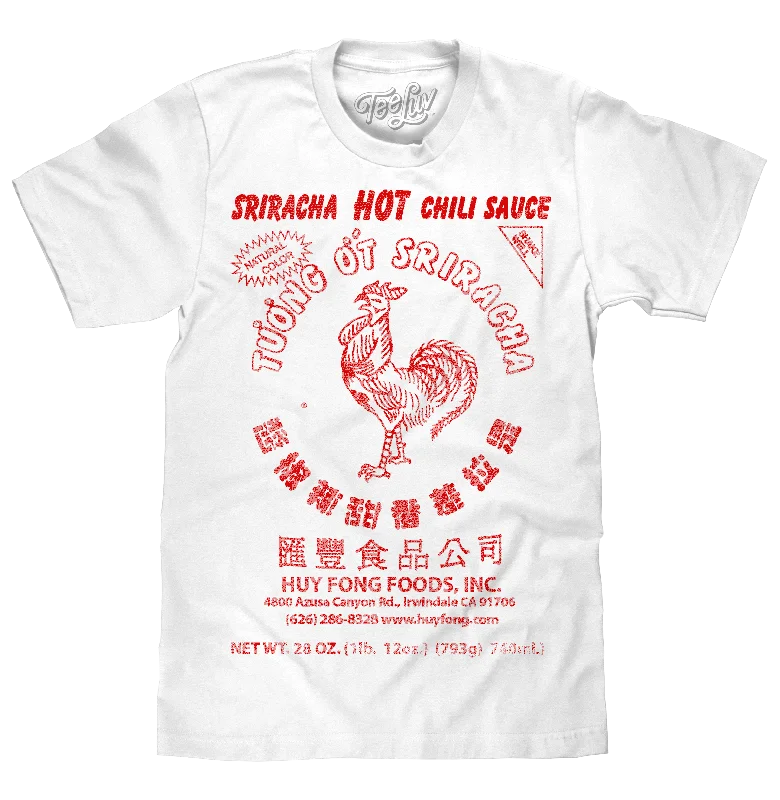 Men's short-sleeve tough color-block shirt-Sriracha Label T-Shirt - White