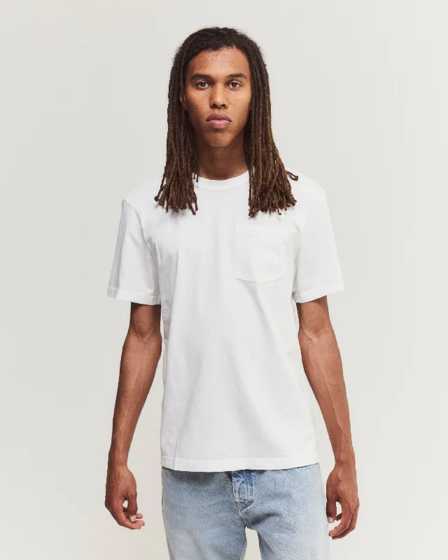 Men's short-sleeve fresh modern-vibrant-breakdance top-John Pocket Tee White