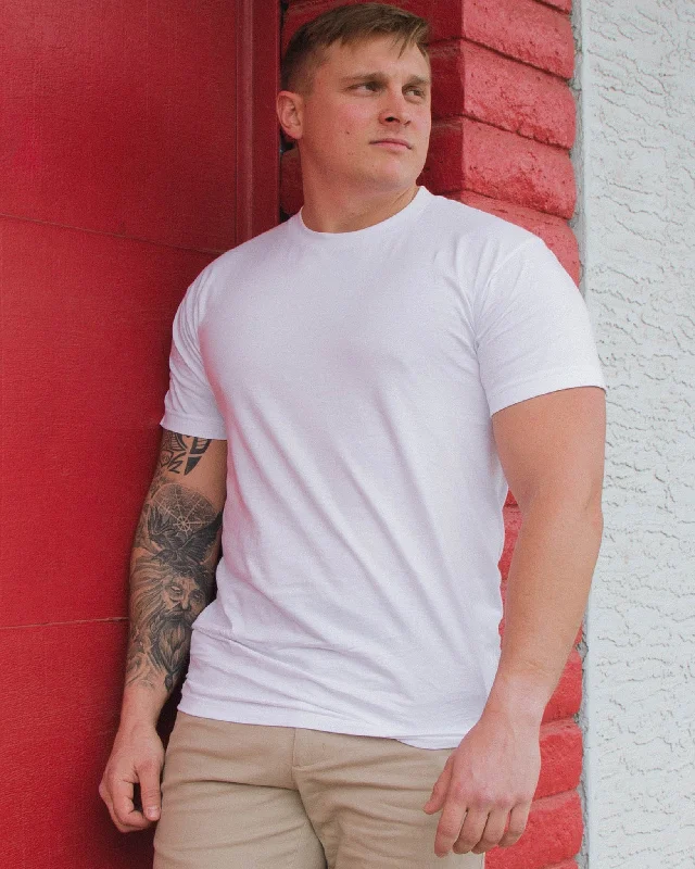 Men's short-sleeve deep classic-glow-accent top-The Perfect Tee - White