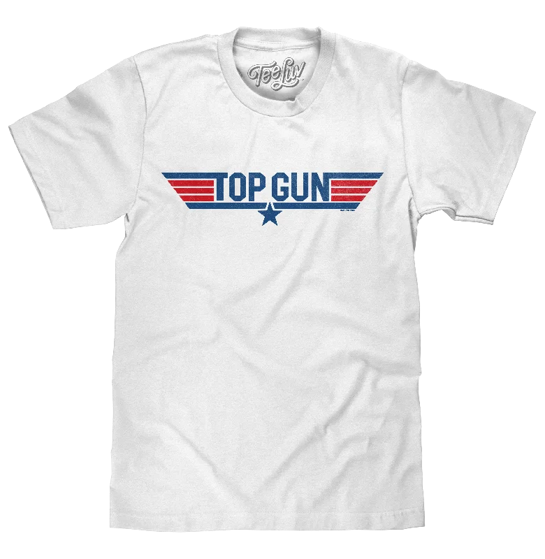 Men's short-sleeve bold rich-hot-coral top-Top Gun Movie Logo T-Shirt - White