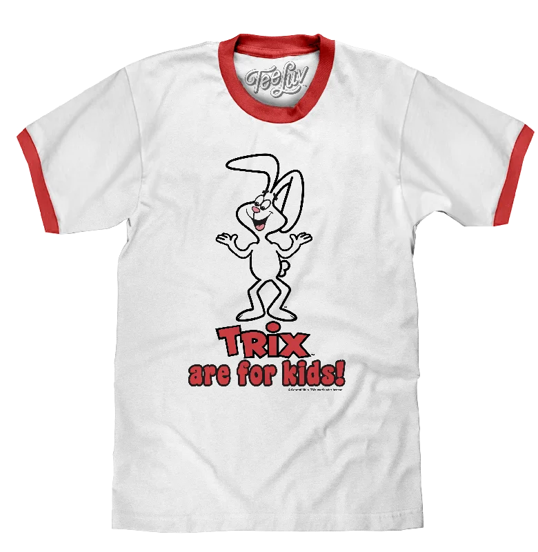 Men's short-sleeve rich sporty-subtle-soft-trendy-trail top-Trix are for Kids! Ringer T-Shirt - White and Red