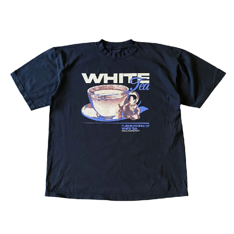 Men's short-sleeve casual bold-rich-sporty-true-sapphire top-White Tea Tee