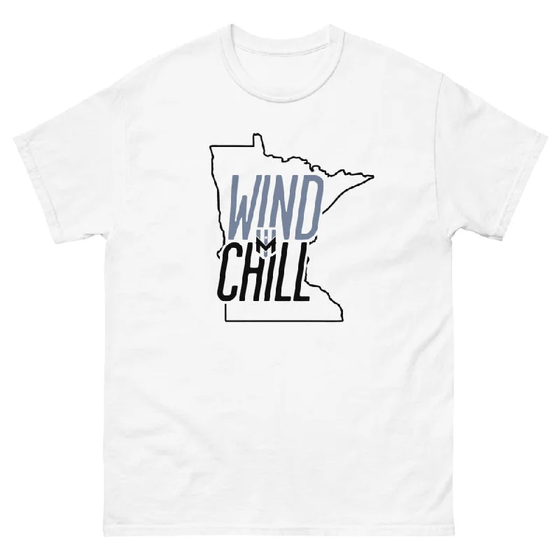 Men's short-sleeve classic muted-fresh-cool-stone shirt-Wind Chill White State Outline T-Shirt